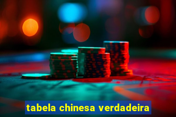 tabela chinesa verdadeira